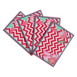 SEJ by Nisha Gupta Red & White Set of 4 Printed Table Placemats image 3