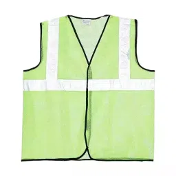GENERIC 360° Reflective Safety Jacket Mesh Fabric 50.8 mm (2 inch) Tape Size Green Free Size-image-30