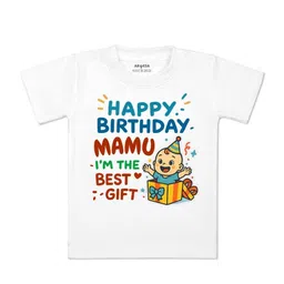 arvesa Happy Birthday Mamu Printed Kids Tshirt-picture-31