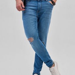 Snitch Men Narrow Skinny Fit Mildly Distressed Light Fade Stretchable Jeans-picture-38