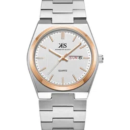 KENNETH SCOTT Men Dial & Stainless Steel Bracelet Style Straps Analogue Watch K24011-KBSW-35
