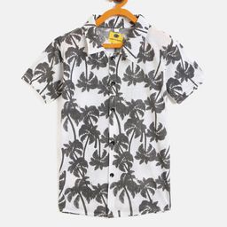 DENNIN Boys Floral Printed Spread Collar Cotton Short Sleeves Regular Fit Shirt-image-15
