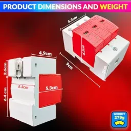amiciSmart AC Surge Protector 385 V 30 KA to 60 KA SPD Lightning Protection Device, 1x3P-SPD-AC-60KA image 5