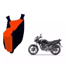 Auto Pearl Waterproof Two Wheeler Cover For Honda CB Unicorn 150 (Orange & Blue)-image-64