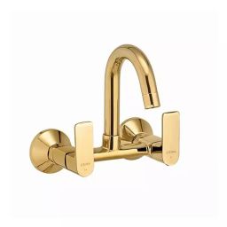 CERA RUBY Basin Mixer Quarter Turn Wall Mount PVD Finish French Gold, F1005502FG-image-94