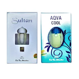 RAVIOUR LIFESTYLE Set Of 2 Aqua Cool & Sultan Alcohol-Free Attar - 8ml Each-46