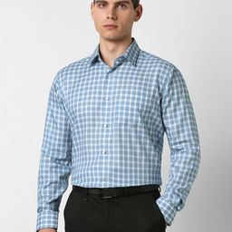 Van Heusen Regular Fit Checked Pure Cotton Formal Shirt-image-79
