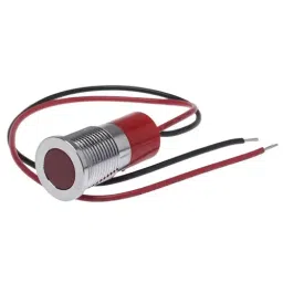 RS PRO Red Panel Mount Indicator 220V AC, Mounting Hole Size 14 mm, Termination Type Lead Wires, IP Rating IP67, Model No 7038958-12