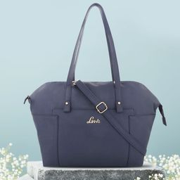 Lavie Navy Blue Solid Shoulder Bag-23