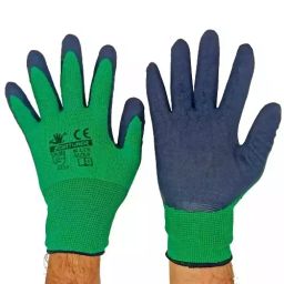 SSWW Palm Coated Safety Gloves with Synthetic Crinkle Black & Green Free Size (Pack of 100 Pair)-image-86