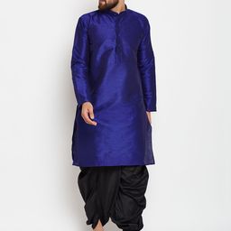 SOJANYA Men Blue Solid Straight Kurta-image-66