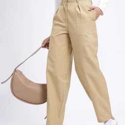 glitchez Women Relaxed Grunge Mid-Rise Pleated Detail Trousers-image-50