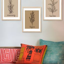 Kotart Brown & Beige 3 Pieces Wooden Floral Painting Wall Arts-picture-9