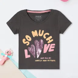 max Girls Typography Printed Applique T-shirt-picture-41