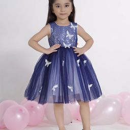 Ministitch Girls Embellished Net Fit & Flare Dress-picture-6