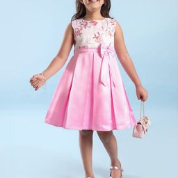 Mark and Mia Girls Sleeveless Party Peplum Dress With Bow-image-5