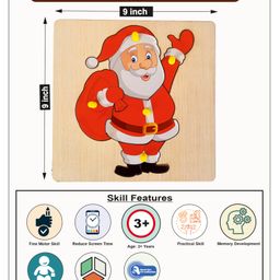 WISSEN Wooden Santa Claus peg board puzzle for kids - 5 Pieces-19