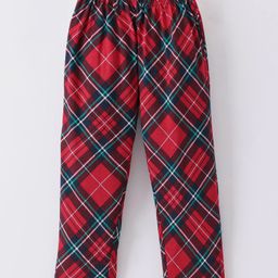 Fido Cotton Jersey Full Length Leggings Checkered - Red-image-41