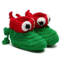 MayRa Knits Eye Detailed & Colour Blocked Hand Knitted Booties - Green-picture-45