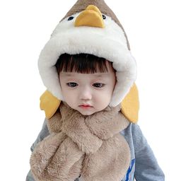 SYGA Baby Winter Warm Cap Ear Protection Beanie Hat Duck Design Brown - Diameter 12 cm-20