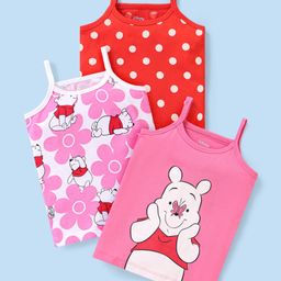 Babyhug Disney Interlock KnitSleevelessSlips with Polka Dot& Winnie The Pooh Print Pack of 3- Mulicolour-image-90