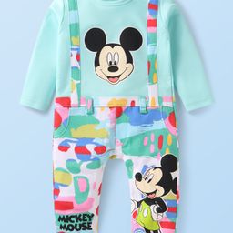Babyhug Disney Interlock Knit Full Sleeve Rompers With Mickey Mouse Graphics - Light Blue-image-45