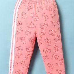 Tango Interlock Knit Full Length Animal Printed Track Pant - Coral-image-35