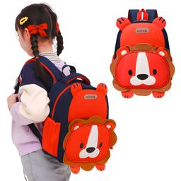 Bembika School Bag The Perfect Children Backpack and School Bags For Kids Compact Stylish Backpack For Kids Exceptional-Quality Kids Kindergarten Backpack and Travel Backpack- (Lion|Navy Blue) Height 11 Inches-33