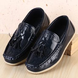 Pine Kids Textured Slip On Loafers - Navy Blue-image-19