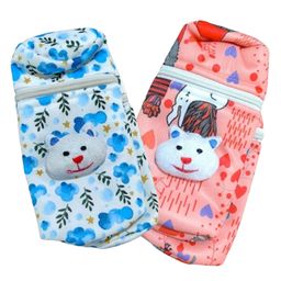 Chinmay Kids Soft Baby Feeding Bottle Cover | Zip Closure 240ml | Nursery Print (Pack of 2)-image-86