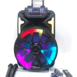 YAMAMA MZ 15" TWS Trolley Speaker, Remote & Adapter, Dual Wireless Mics, RGB Lights, Crystal Clear Sound Multicolor-image-14
