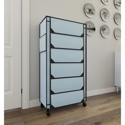 Fabura 6 Layers Shoe Rack With Wheels In Grey Color-24
