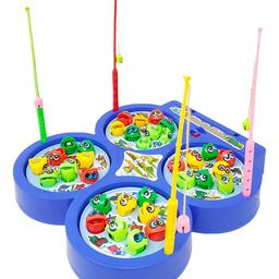 NEGOCIO 32 Pieces Magnetic Fish Catching Game with Music 4 Rotating Fish Ponds & 4 Magnetic Sticks (Color May Vary)-picture-8