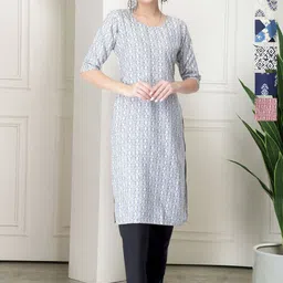 7Threads Selection Of 6 Ethnic Motifs Printed Round Neck Straight Kurta-image-69
