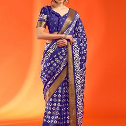 Anouk Rustic Ethnic Motifs Zari Silk Blend Sungudi Saree-41