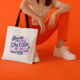 ARTBUG Unisex Typography Printed Two Handles Regular Tote Bag-image-33