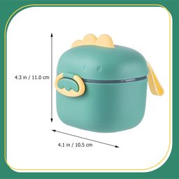 TONY STARK 400 ml Portable Milk Powder Container, Baby Food Container for Travelling, First Feed Baby Storage Box with Built-In Scoop Holder (Green Bunny Beige) image 3