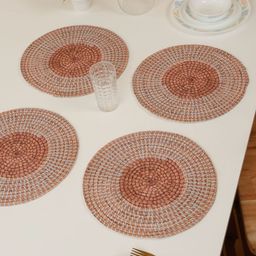 HOSTA HOMES 4-Pcs Beige & Peach-Colored Digital Printed Pure Cotton Table Placemats-28