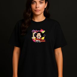 Anikmart Women Mickey Mouse Dri-FIT Graphic Printed Round Neck Cotton Oversized T-shirt-picture-48