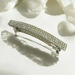 AccessHer Women Embellished French Barrette Hair Clutchers with American Diamond Detailing-picture-11