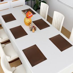 Myntra Elegant Homes Brown 6 Pieces Textured Rectangle Table Placemats-50