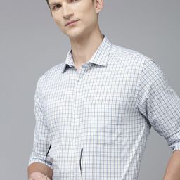 Park Avenue Men Pure Cotton Slim Fit Checked Formal Shirt-image-37