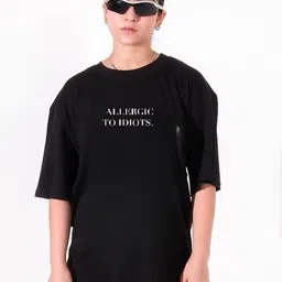TheBTclub Unisex Oversized Typography Printed Drop-Shoulder Sleeves Pure Cotton T-Shirt-image-70