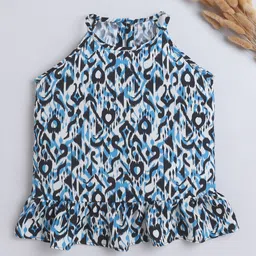 The Magic Wand Girls Printed Halter Neck Empire Top-45