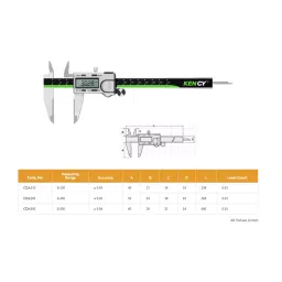 KENCY Digital Caliper Absolute Model 300 mm Least Count 0.01 mm, CDA300 image 3