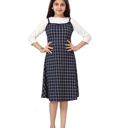 BAESD Checked Fit & Flare Dress-image-70
