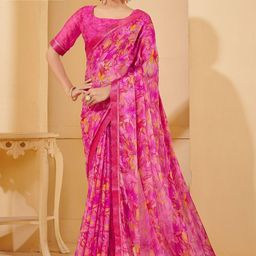 Reboot Fashions Women Abstract Printed Pure Chiffon Saree-picture-6