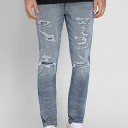 AMERICAN EAGLE OUTFITTERS Men Skinny Fit Mildly Distressed Heavy Fade Jeans-picture-10
