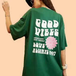 Christy World Typography Printed Round Neck Drop-Shoulder Sleeves Oversized T-shirt-picture-17