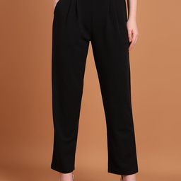 Mast & Harbour Women Slim Fit Pleated Trousers-picture-25